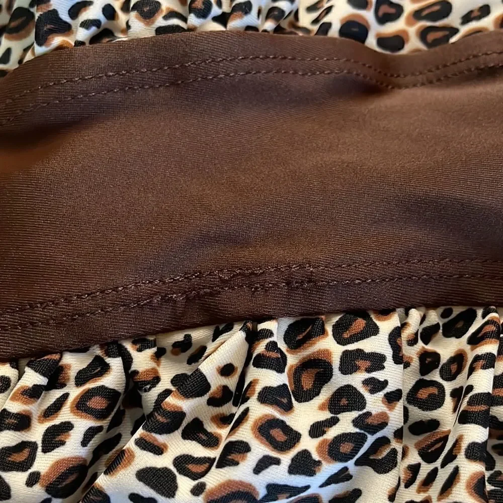 Leopard print one piece swimsuit swim dress size 18W